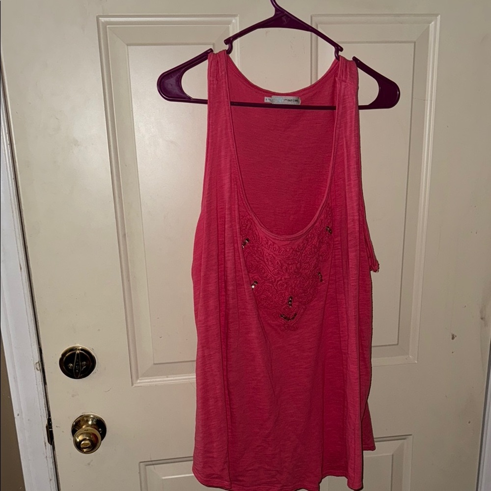 Maurices Pink Sleeveless Relaxed Tank Top